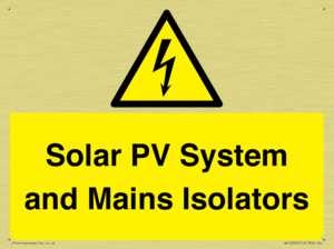Solar PV System and Mains Isolators